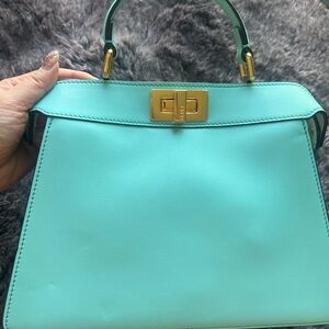 Fendi ISeeU Peekaboo Tiffany turquoise blue bag NEW